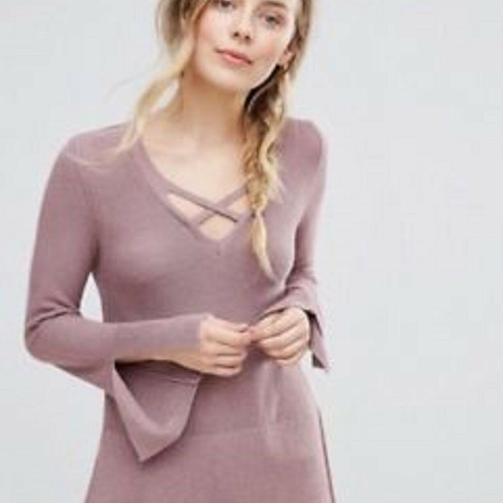 NWT Free People Crisscross Sweater Hi Lo Hem Rayon